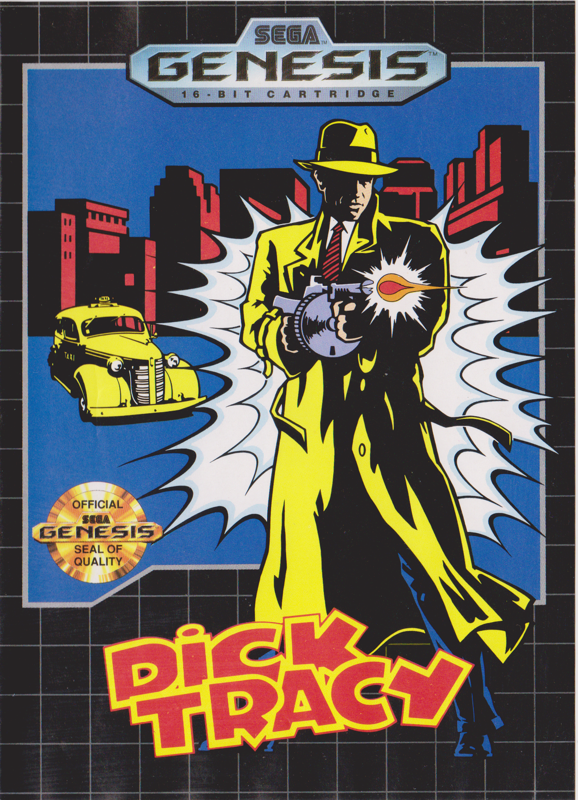 Dick Tracy box art for Sega Mega Drive